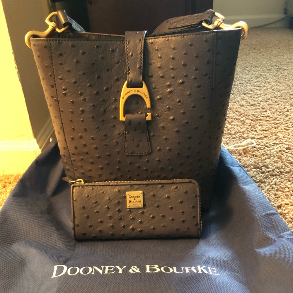 Dooney & Bourke Teal Purse & Wallet Set